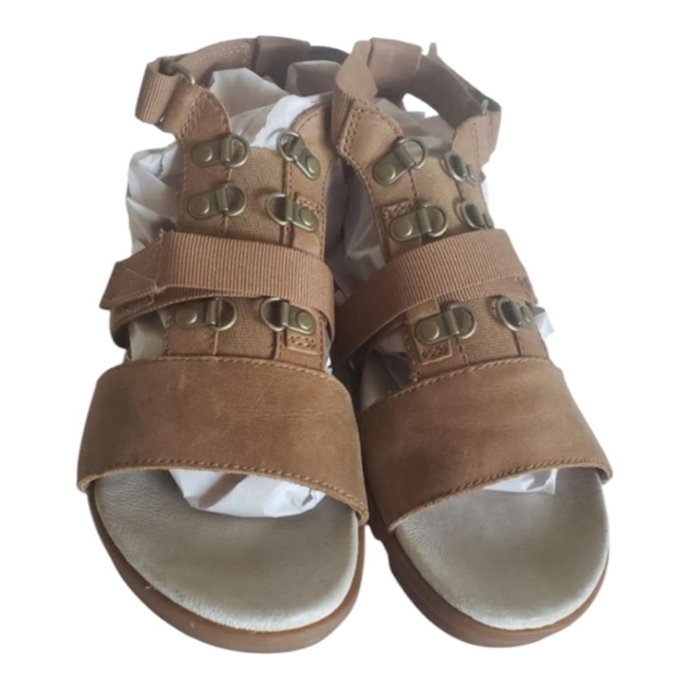 Sorel Torpeda Carly Sandal Sz 7 Tan Strappy Gladiator Shoes Leather Womens Size
